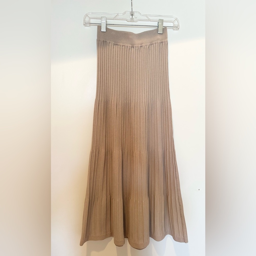 Rosebullet Beige Stretch Midi Skirt - XS